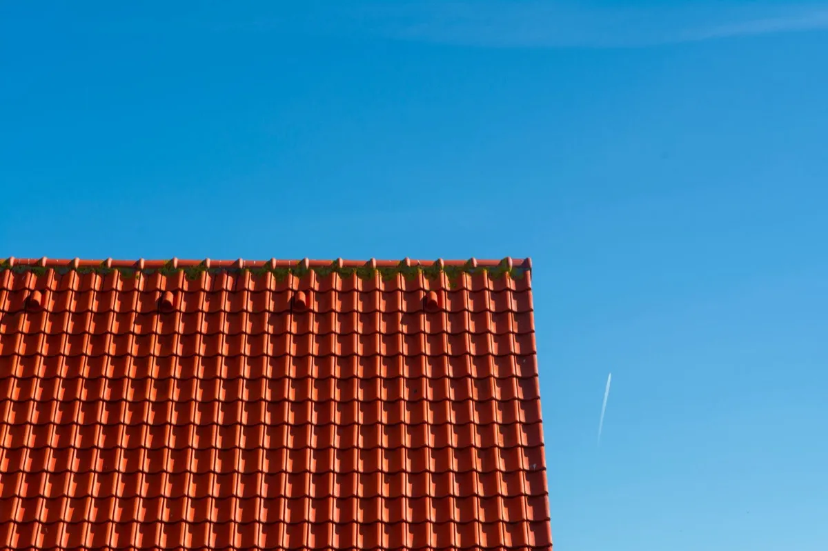Tile roof gable in full sun, the kind of exposure that sets roof life in Vallejo, CA
